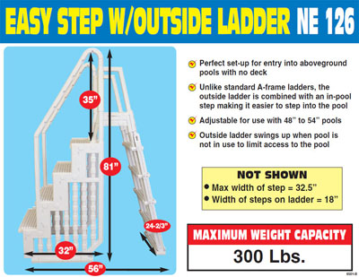 easy pool step with outside ladder