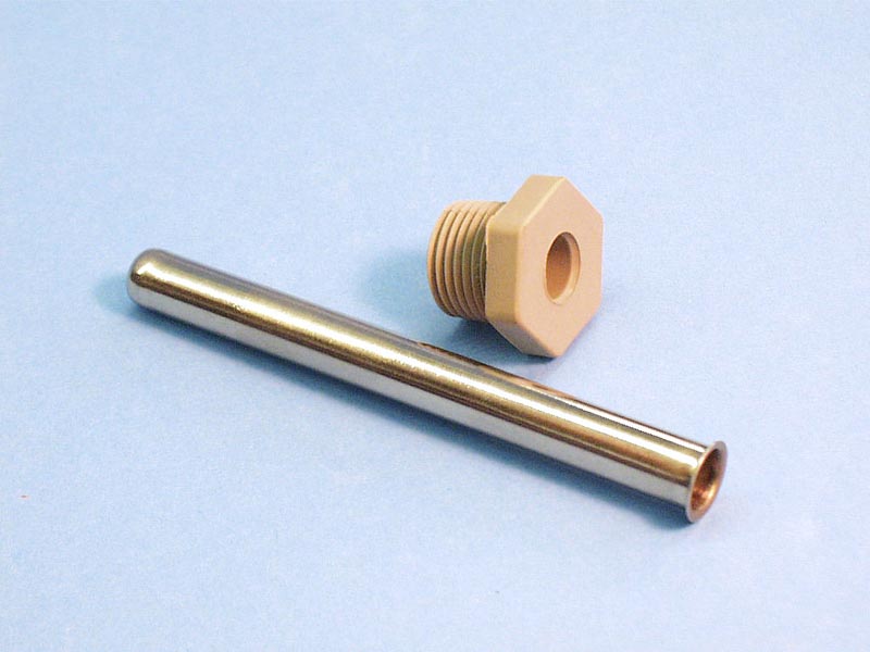 92-5010-00 - Thermowell,Stainless Steel,7/16 Inch Bulb,4 Inch Long,1/2 Inch MPT Rubber - 92-5010-00
