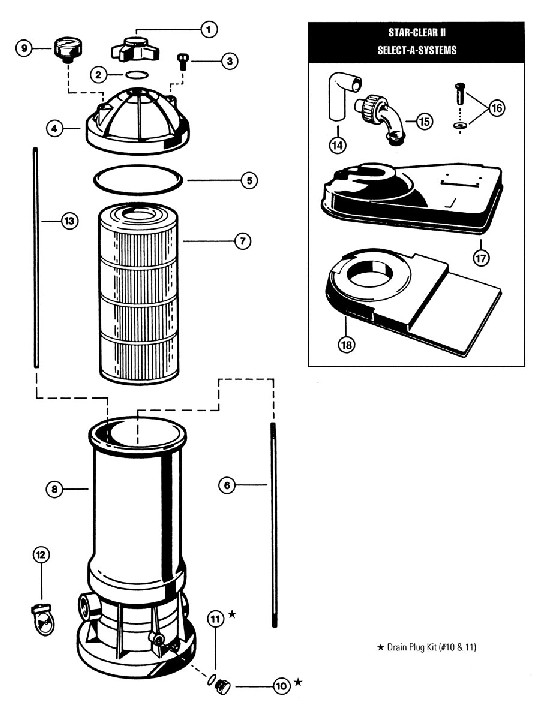 Swimming Pool Filter - Hayward Star-Clear II Cartridge Filter C800 ...