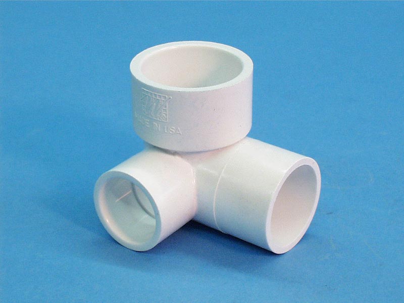 411-4050 - Fittings PVC,90 Degree Ell,WATERW,1-1/2 Inch S x 1-1/2 Inch Spg x 1 Inch S - 411-4050