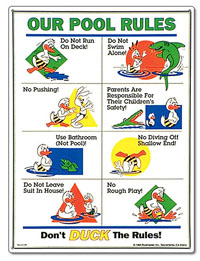 PM41339 - Pool Rules Sign - Duck Animation - PM41339